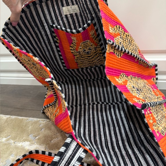 Vibrant Orange and Pink Tote Bag - Picture 9 of 13